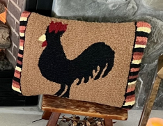 ROOSTER HOOKED PILLOW 14X20